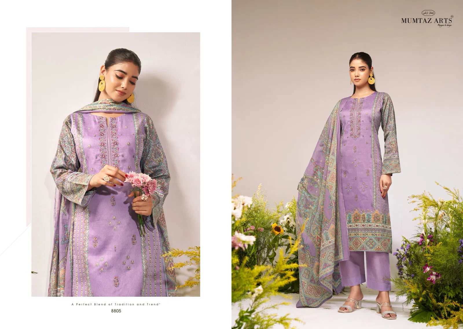 Mumtaz Flower Valley Series 8801 Digital Printed Dress Material at Wholesale